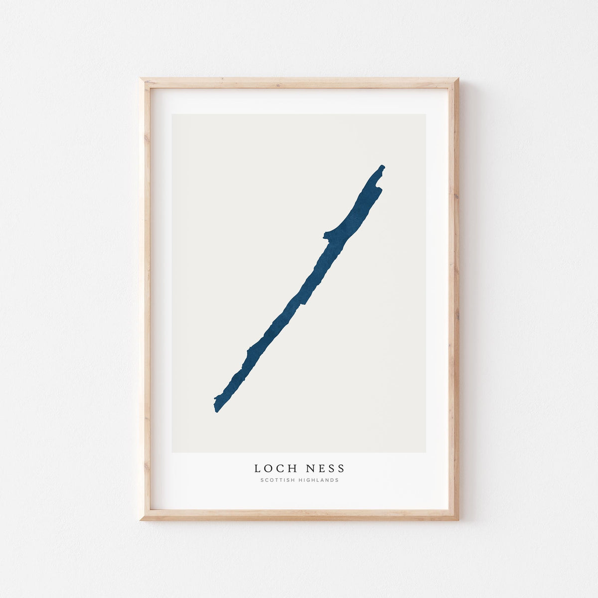 loch ness united kingdom map poster – minimalist lake wall art - image 1