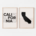 california map and typography wall art set - image 1