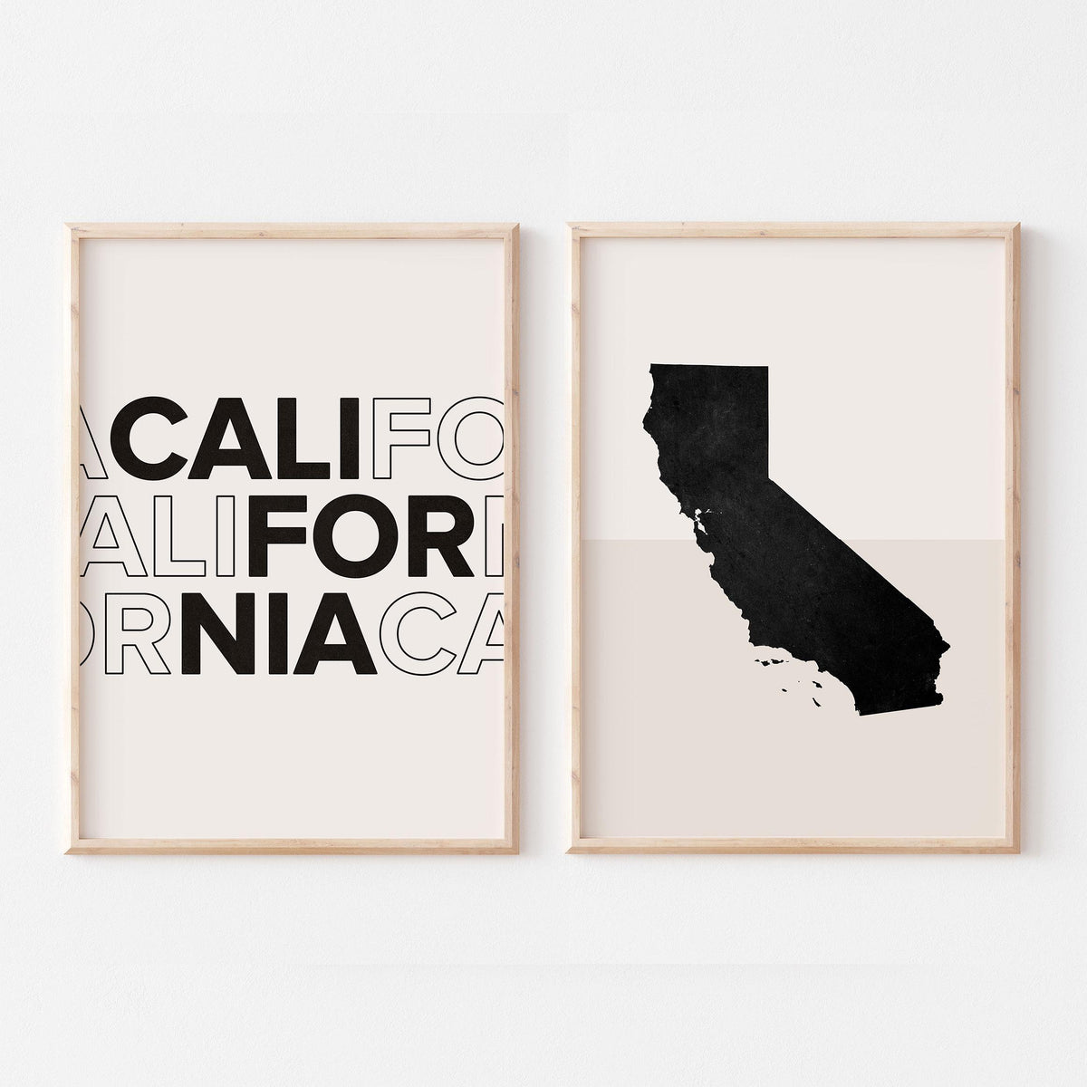 california map and typography wall art set - image 1