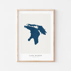 lake huron michigan map poster – minimalist lake wall art - image 1