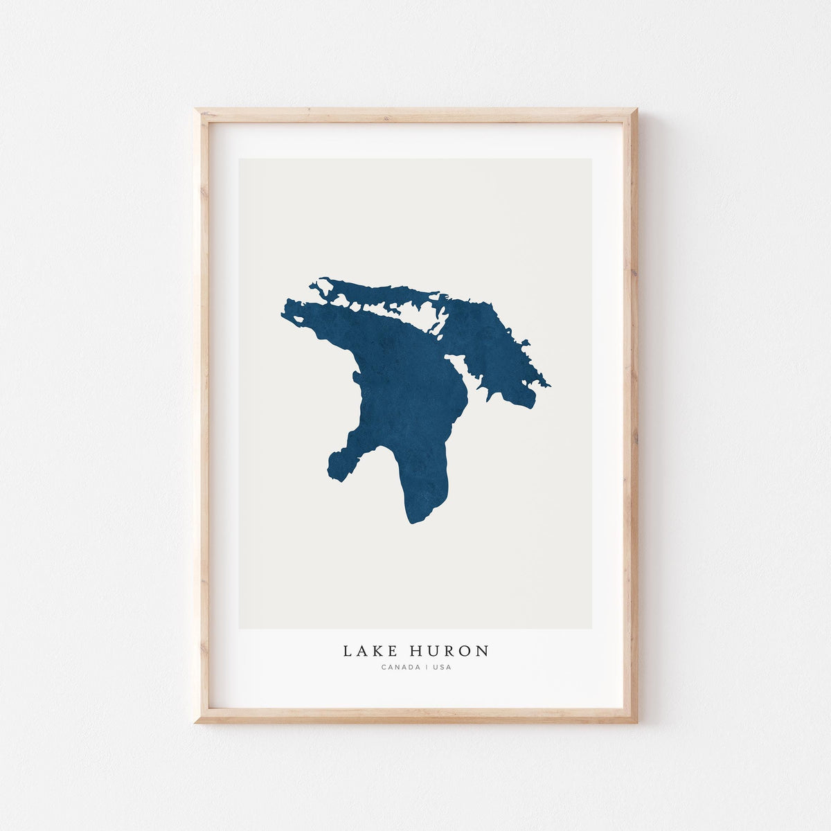 lake huron michigan map poster – minimalist lake wall art - image 1