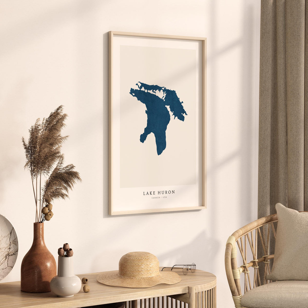 lake huron michigan map poster – minimalist lake wall art - image 3