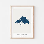 lake superior ontario map poster – minimalist lake wall art - image 2