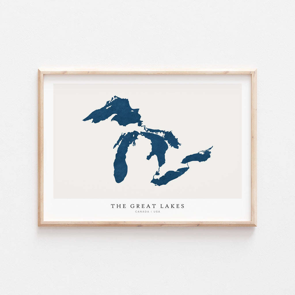 the great lakes michigan map poster – minimalist lake wall art - image 1