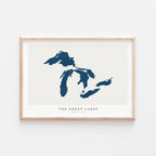 the great lakes michigan map poster – minimalist lake wall art - image 1