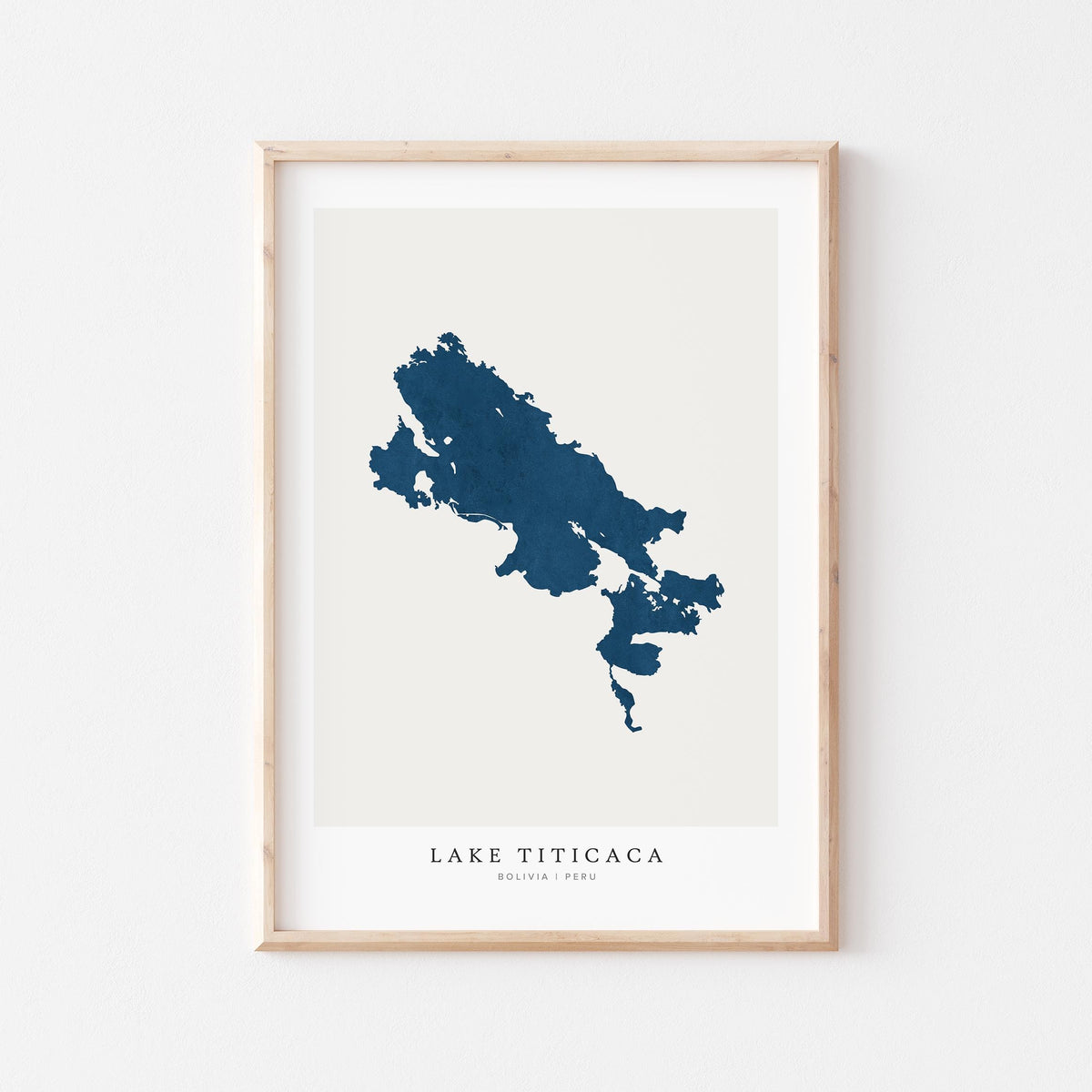 lake titicaca peru map poster – minimalist lake wall art - image 1