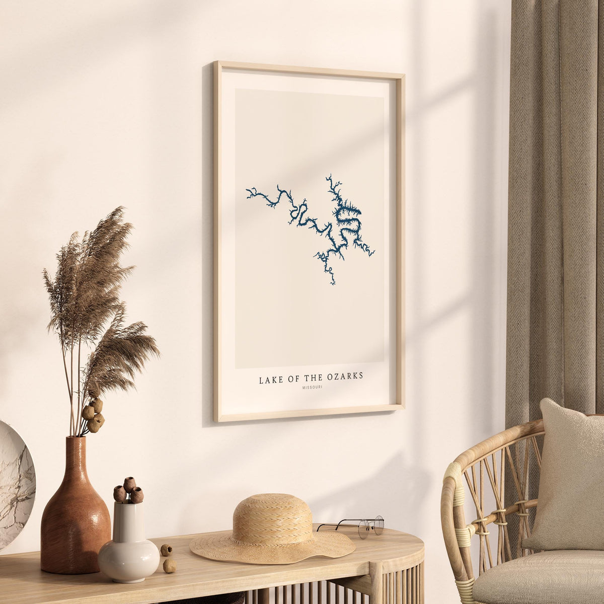 lake of the ozarks missouri map poster – minimalist lake wall art - image 3