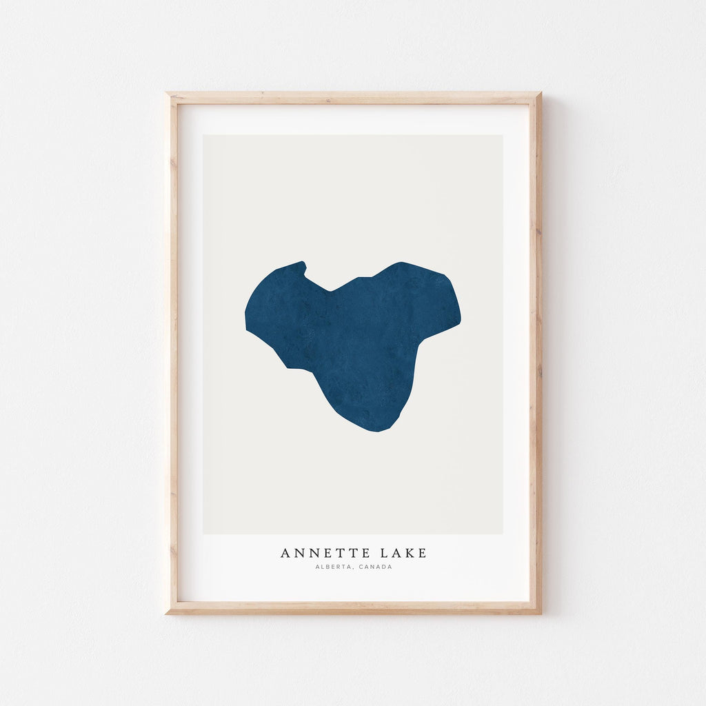 annette lake alberta map poster – minimalist lake wall art - image 1