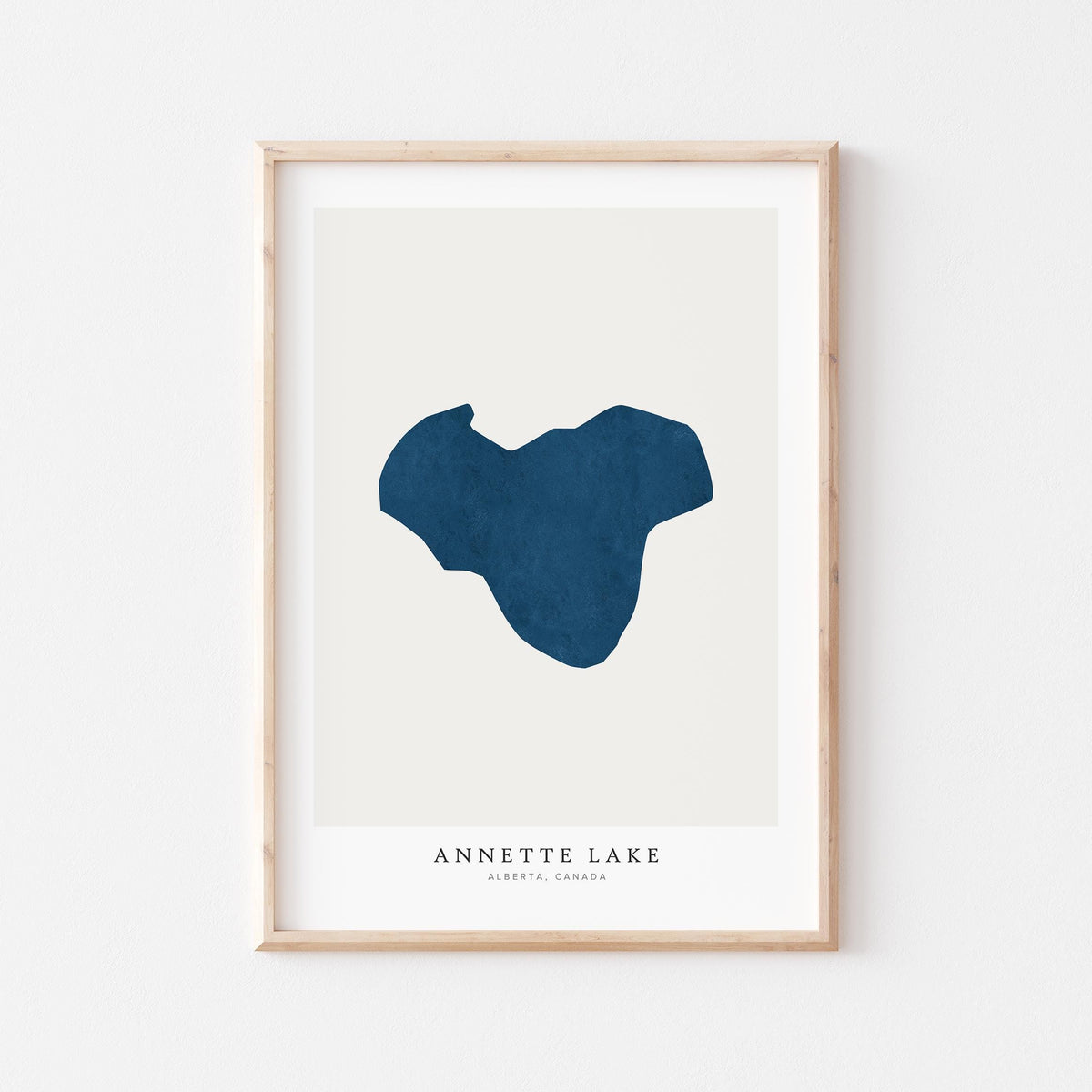 annette lake alberta map poster – minimalist lake wall art - image 1