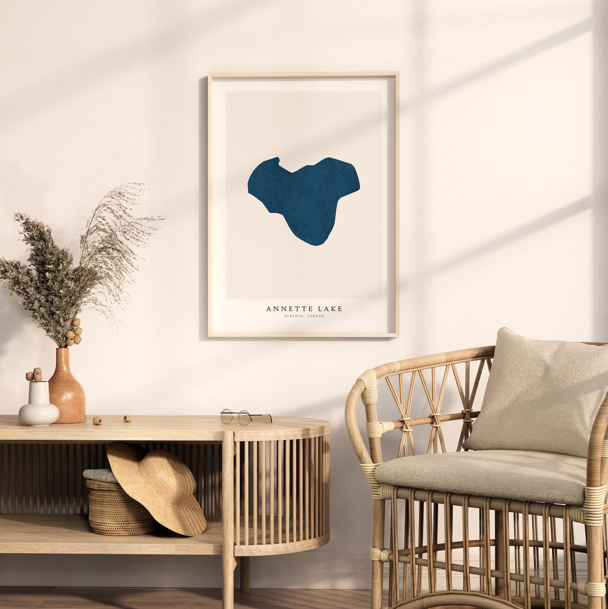 annette lake alberta map poster – minimalist lake wall art - image 5