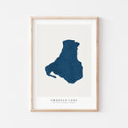 emerald lake british columbia map poster – minimalist lake wall art - image 1