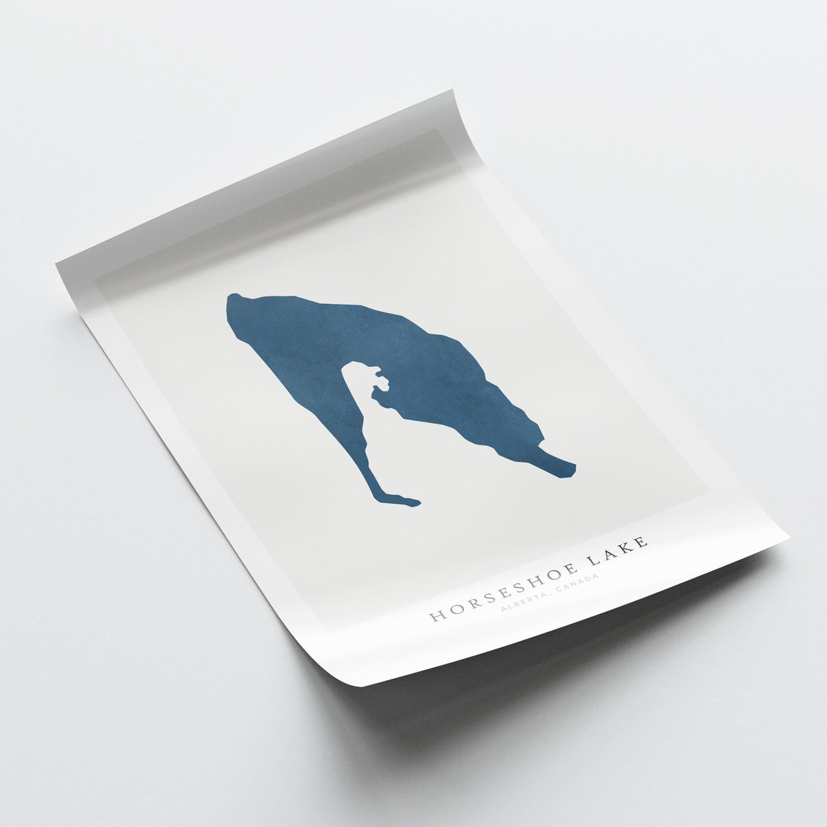 horseshoe lake alberta map poster – minimalist lake wall art - image 6
