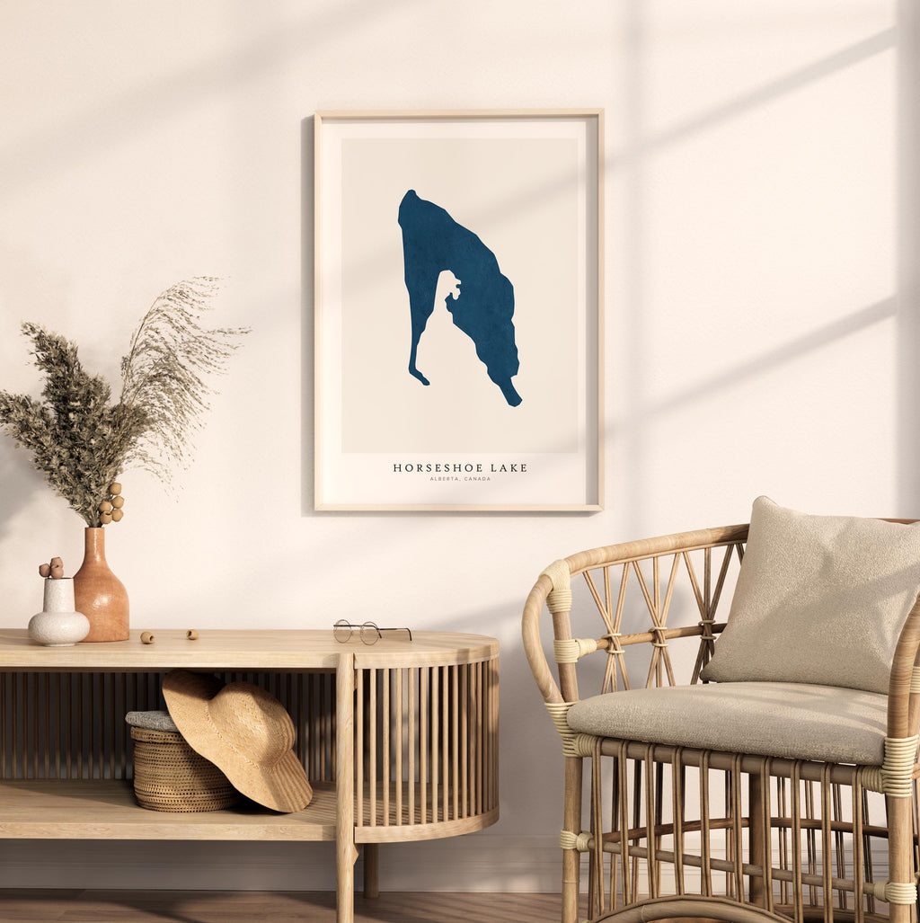 horseshoe lake alberta map poster – minimalist lake wall art - image 5