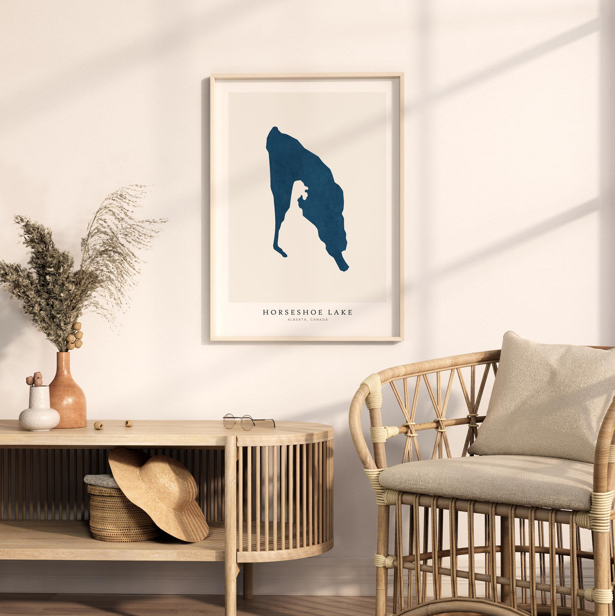 horseshoe lake alberta map poster – minimalist lake wall art - image 5