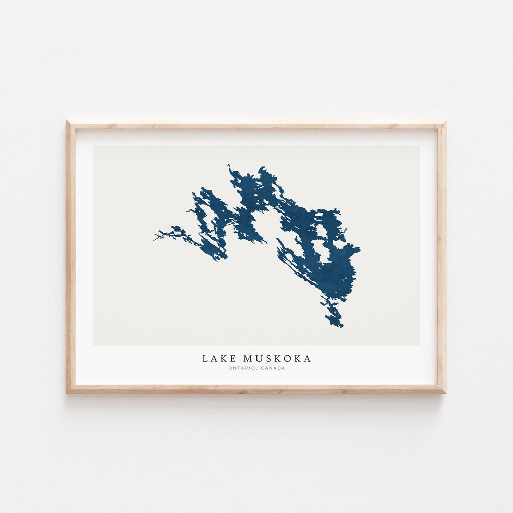 lake muskoka ontario map poster – minimalist lake wall art - image 1
