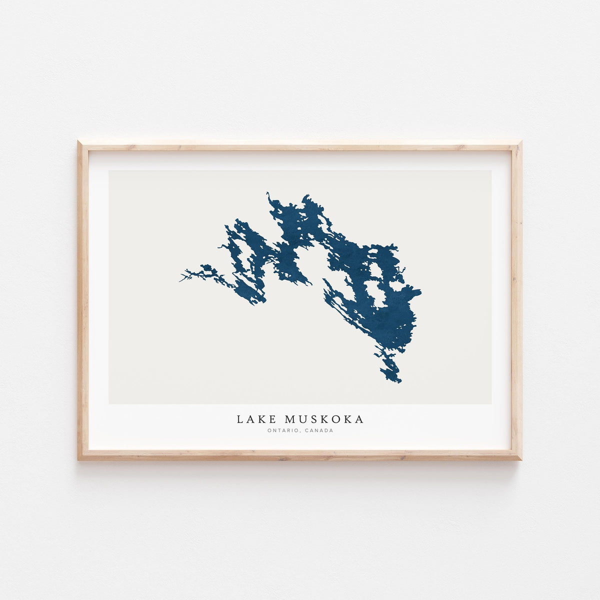 lake muskoka ontario map poster – minimalist lake wall art - image 1