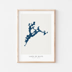 lake of bays ontario map poster – minimalist lake wall art - image 1