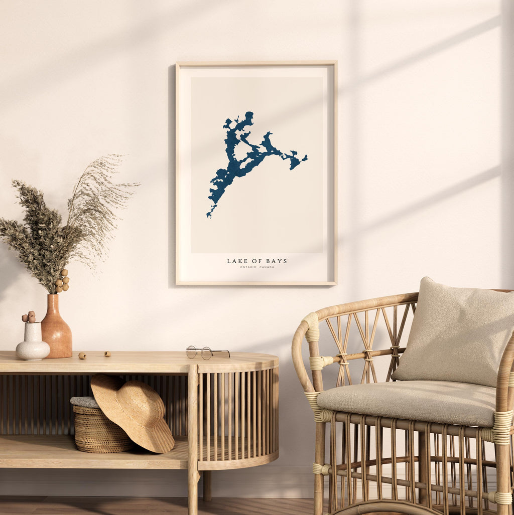 lake of bays ontario map poster – minimalist lake wall art - image 5