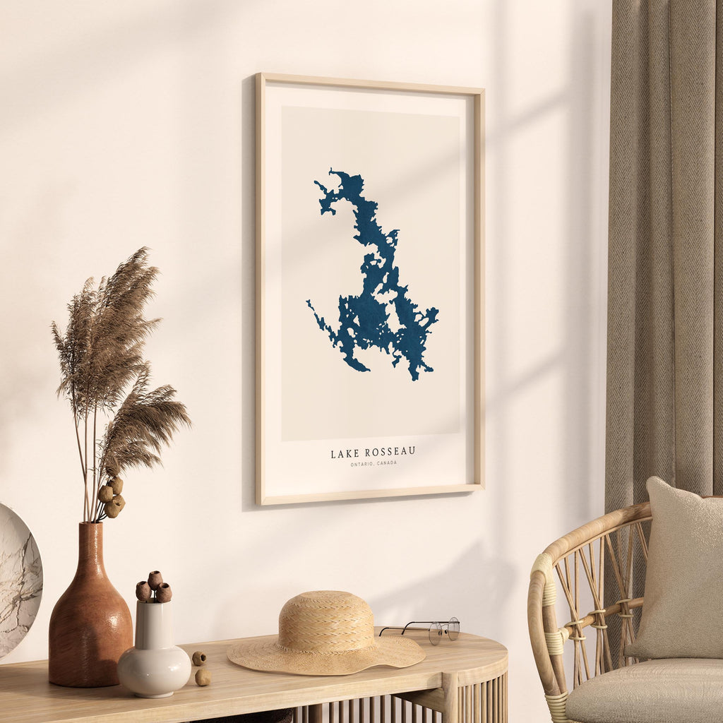 lake rosseau ontario map poster – minimalist lake wall art - image 3
