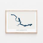 lake sakakawea north dakota map poster – minimalist lake wall art - image 1