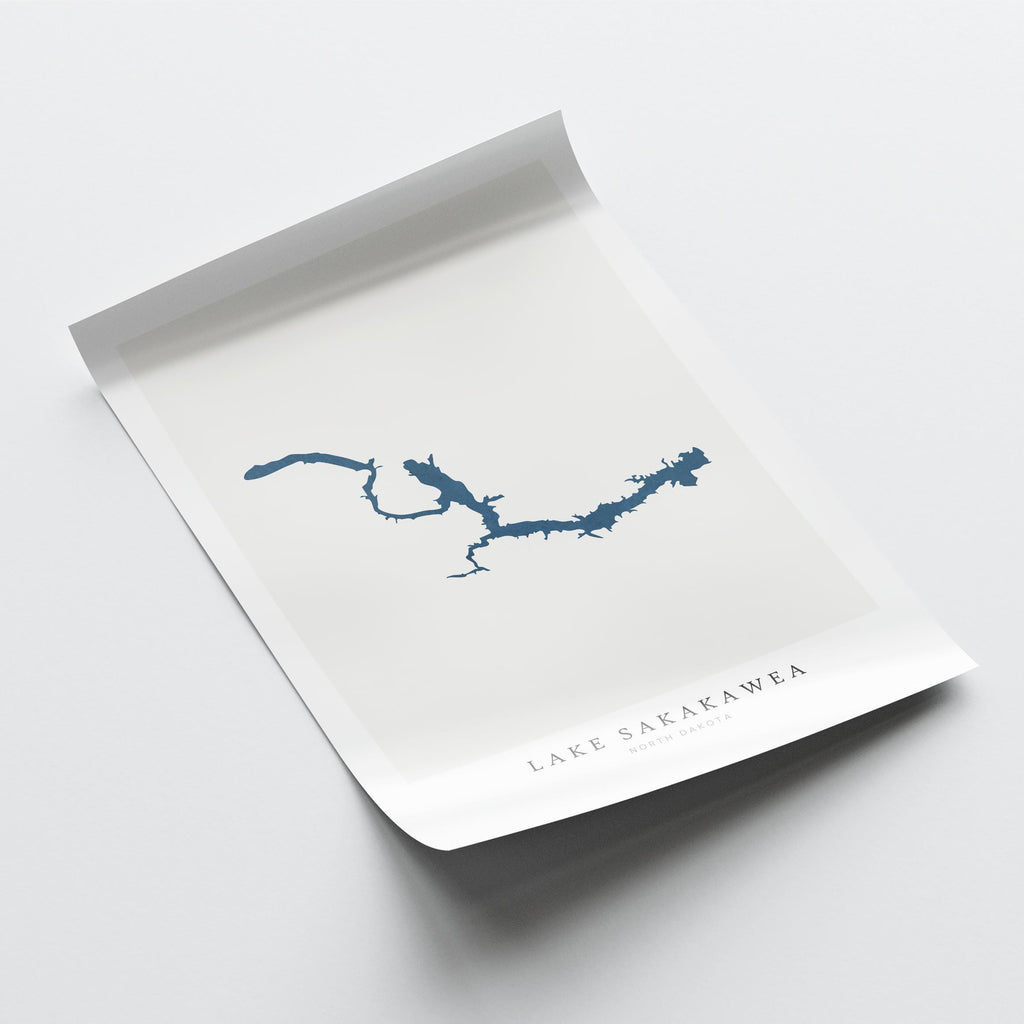 lake sakakawea north dakota map poster – minimalist lake wall art - image 6