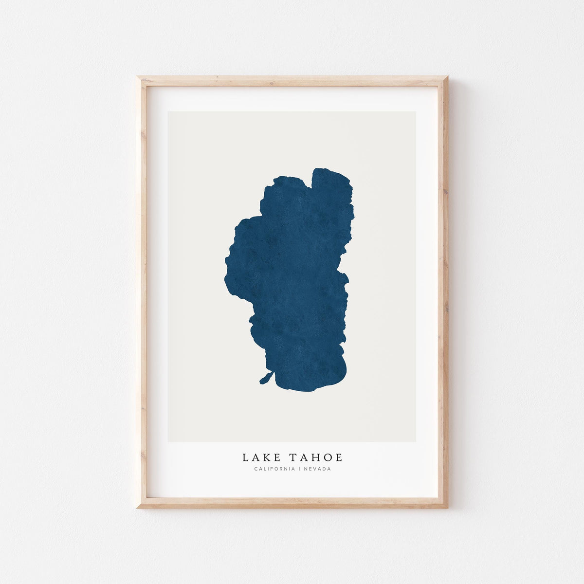 lake tahoe california map poster – minimalist lake wall art - image 1