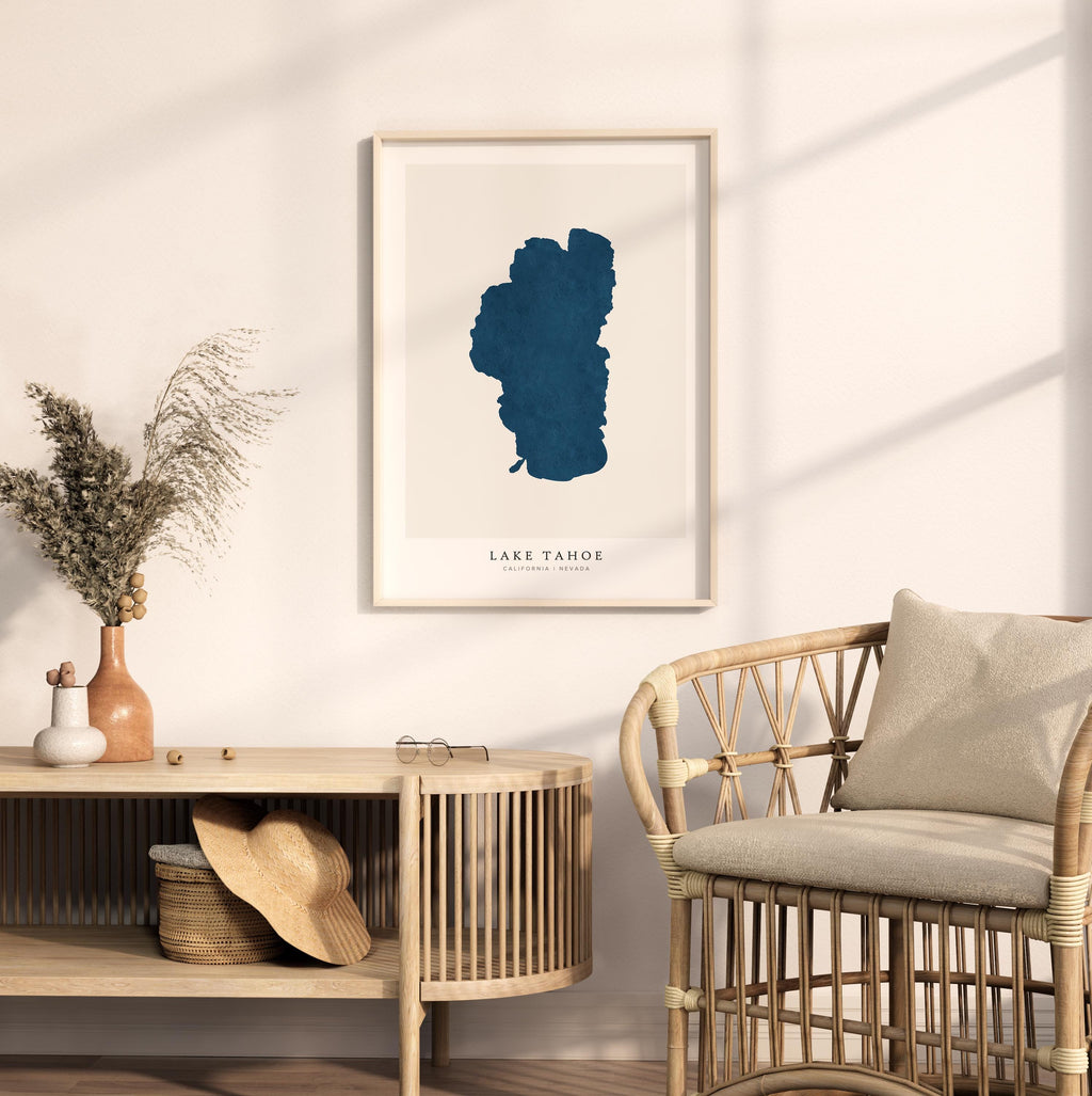 lake tahoe california map poster – minimalist lake wall art - image 5