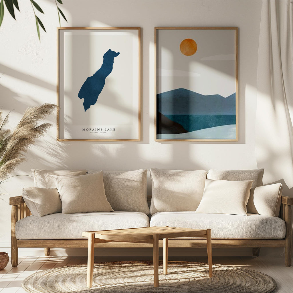 moraine lake alberta map poster – minimalist lake wall art - image 7