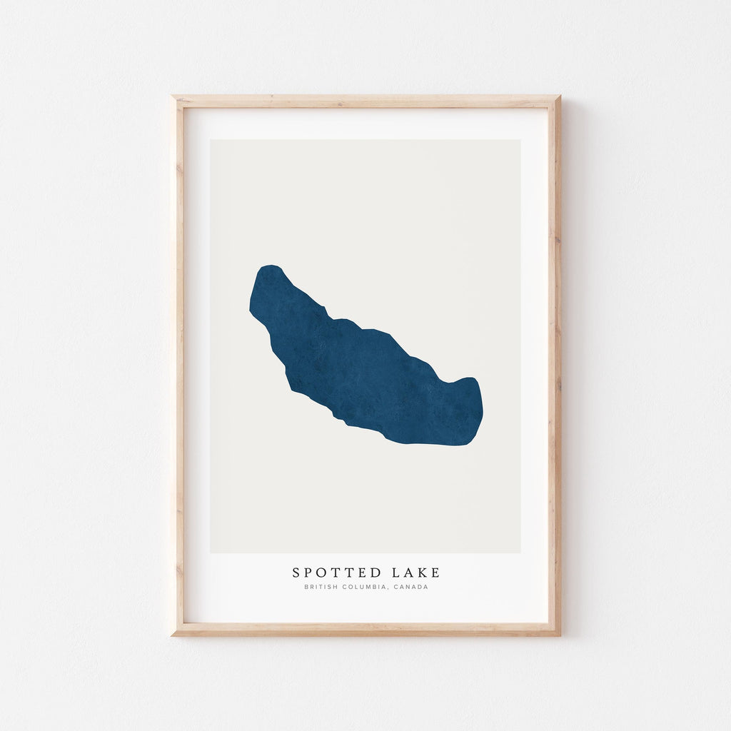 spotted lake british columbia map poster – minimalist lake wall art - image 1