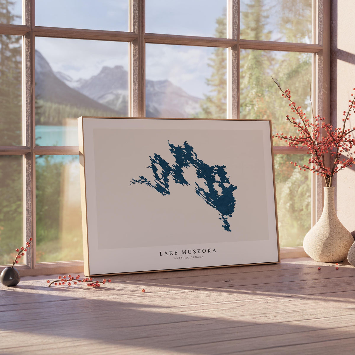 lake muskoka ontario map poster – minimalist lake wall art - image 4