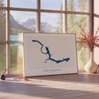 lake sakakawea north dakota map poster – minimalist lake wall art - image 4