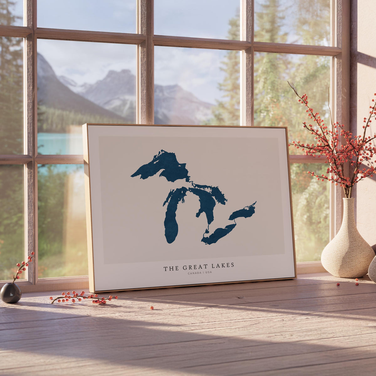 the great lakes michigan map poster – minimalist lake wall art - image 4