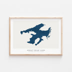 great bear lake northwest territories map poster – minimalist lake wall art - image 1