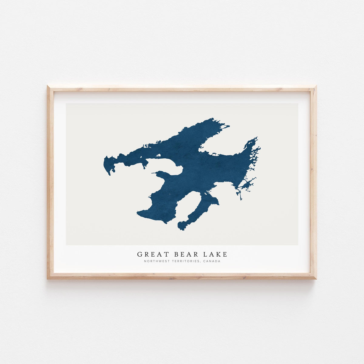 great bear lake northwest territories map poster – minimalist lake wall art - image 1