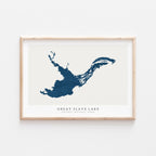 great slave lake northwest territories map poster – minimalist lake wall art - image 1