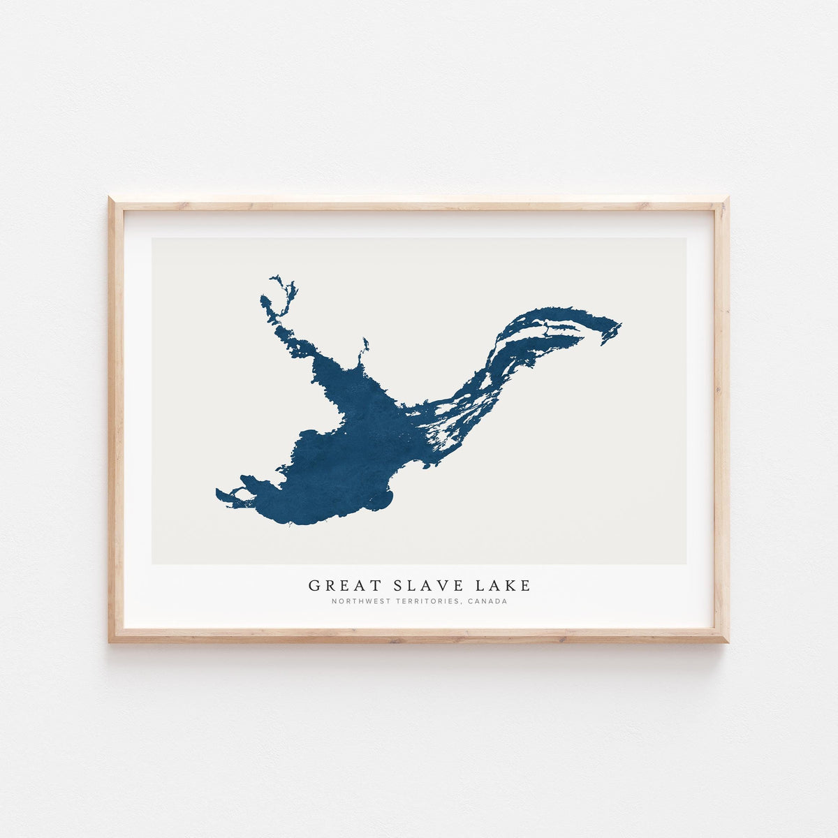 great slave lake northwest territories map poster – minimalist lake wall art - image 1
