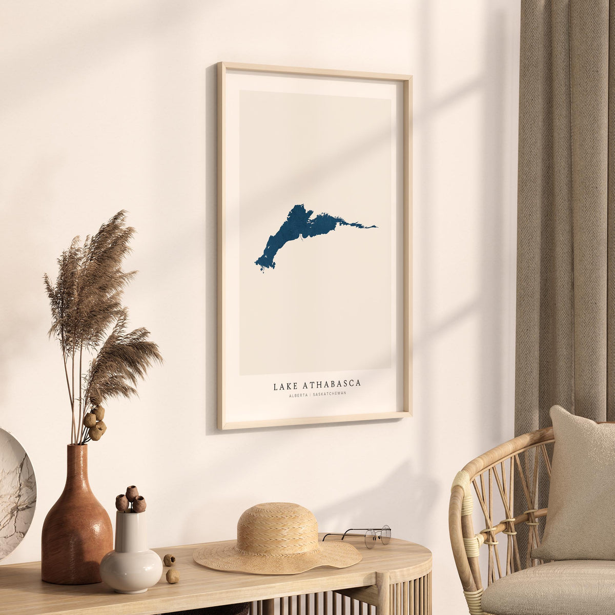 lake athabasca manitoba map poster – minimalist lake wall art - image 3