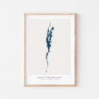 lake champlain new york map poster – minimalist lake wall art - image 1
