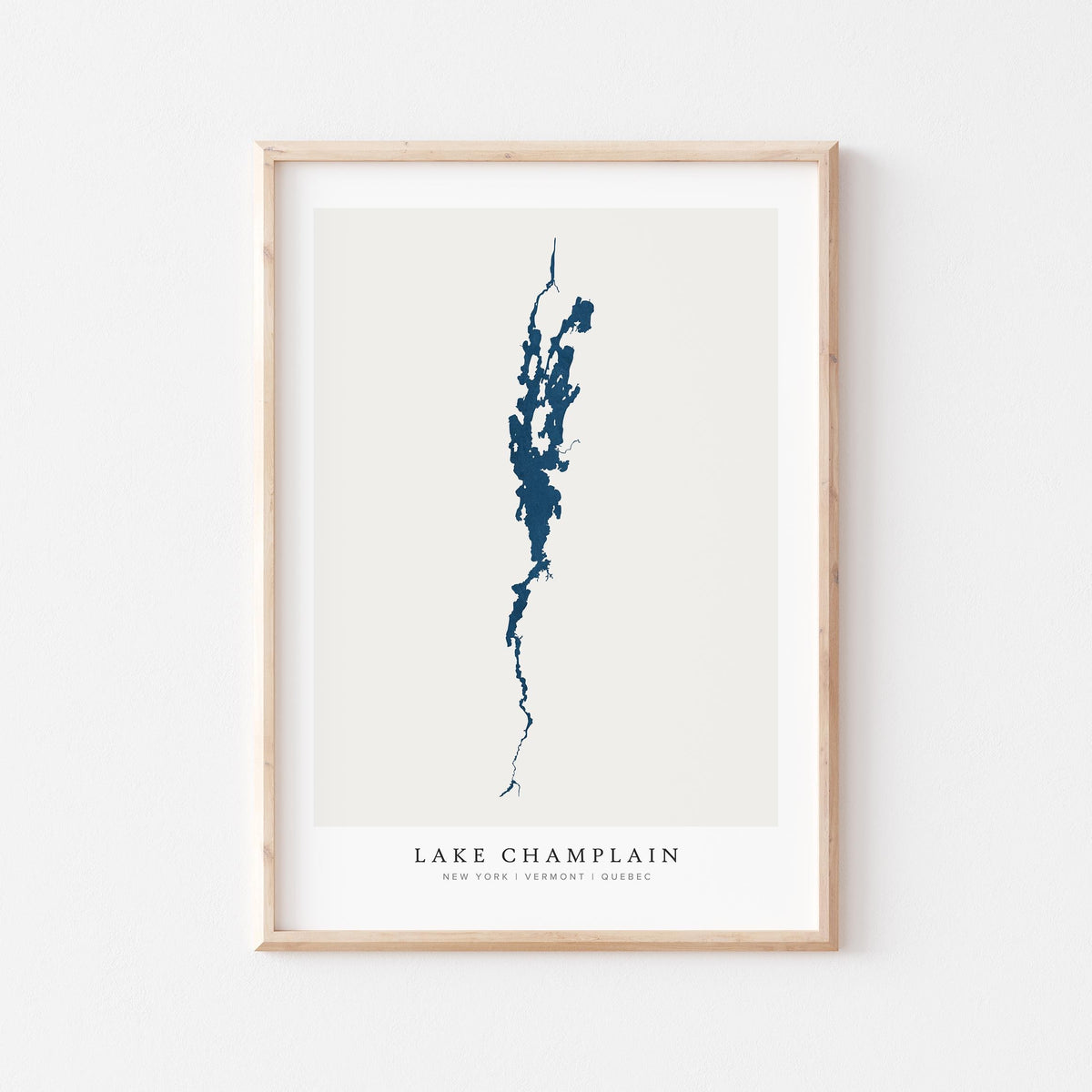 lake champlain new york map poster – minimalist lake wall art - image 1
