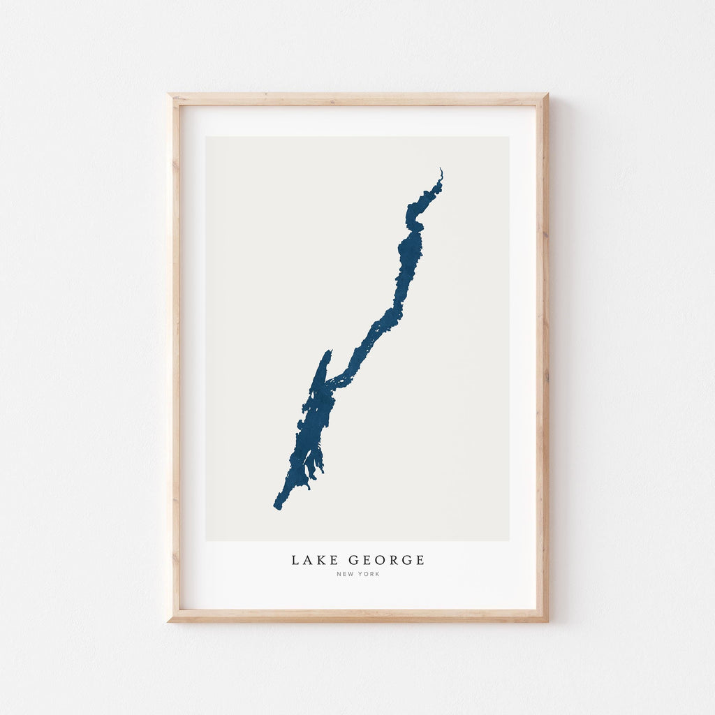 lake george new york map poster – minimalist lake wall art - image 1