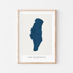 lake winnebago wisconsin map poster – minimalist lake wall art - image 1