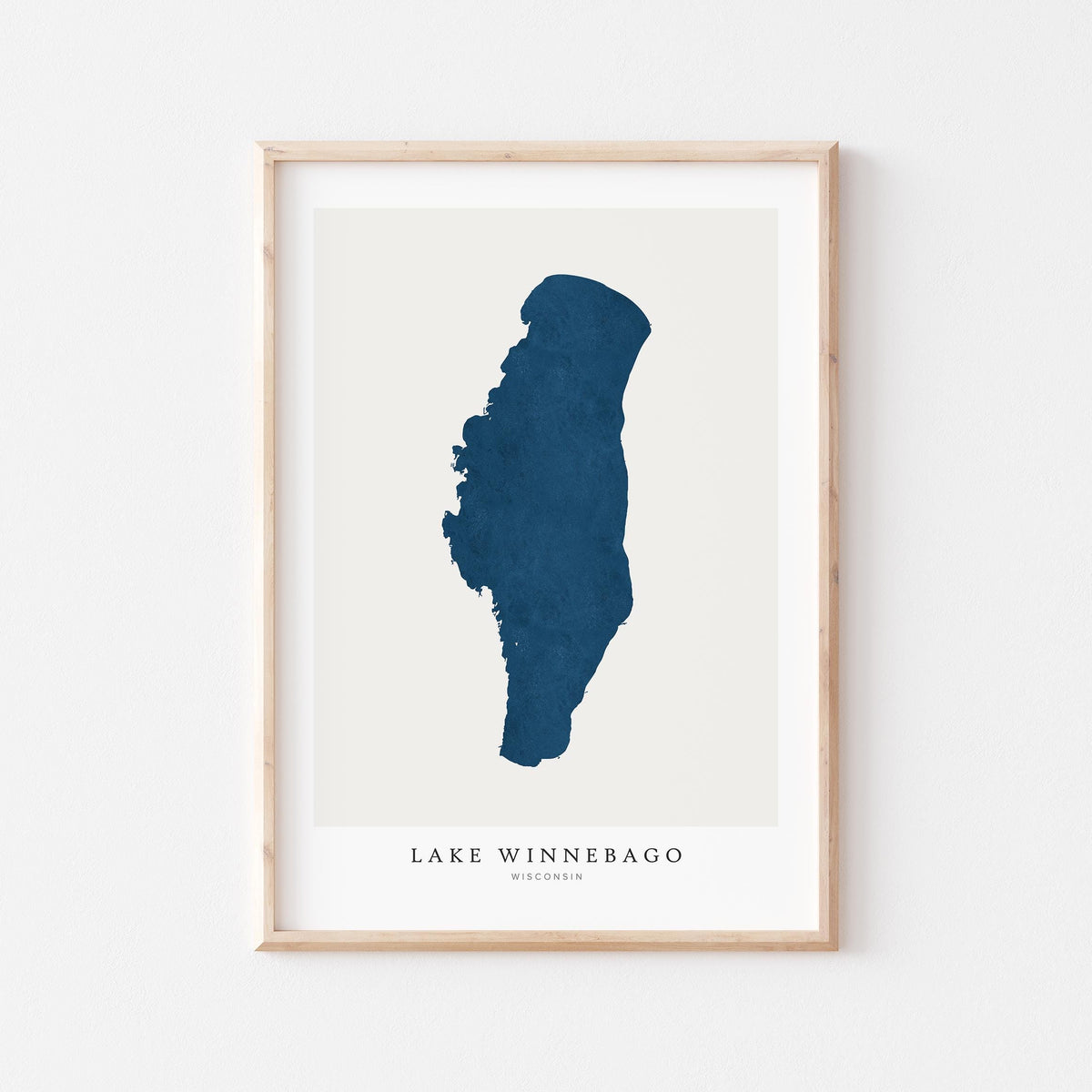 lake winnebago wisconsin map poster – minimalist lake wall art - image 1