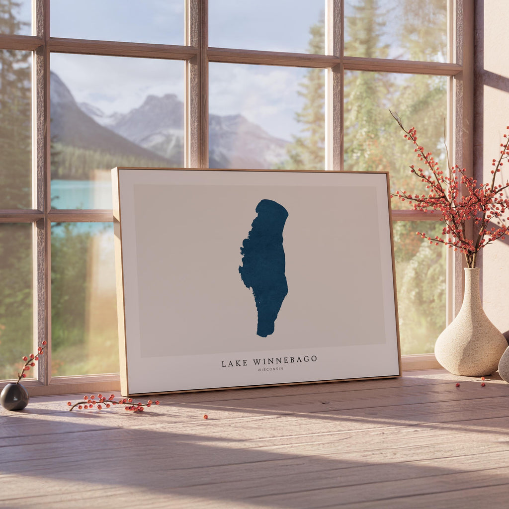 lake winnebago wisconsin map poster – minimalist lake wall art - image 4
