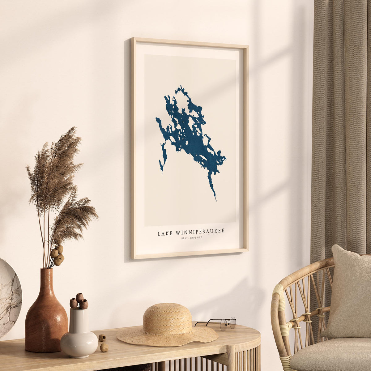 lake winnipesaukee new hampshire map poster – minimalist lake wall art - image 3