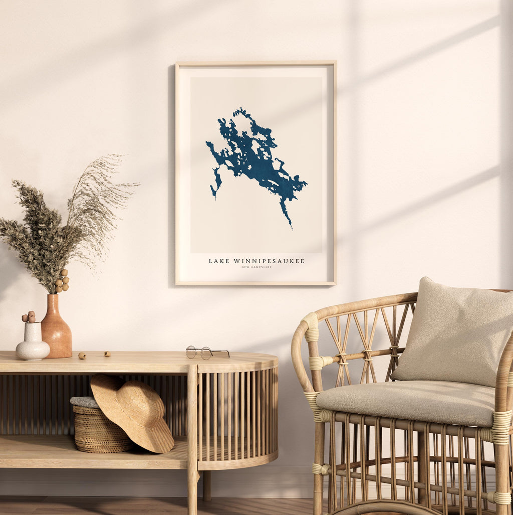 lake winnipesaukee new hampshire map poster – minimalist lake wall art - image 5