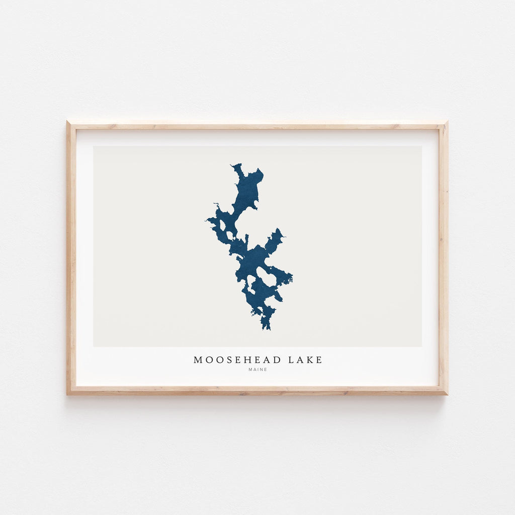moosehead lake maine map poster – minimalist lake wall art - image 2