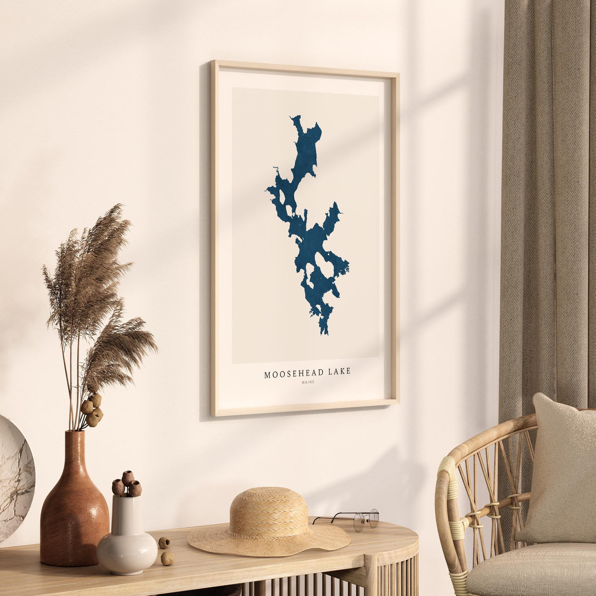 moosehead lake maine map poster – minimalist lake wall art - image 3
