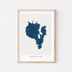 sebago lake maine map poster – minimalist lake wall art - image 1