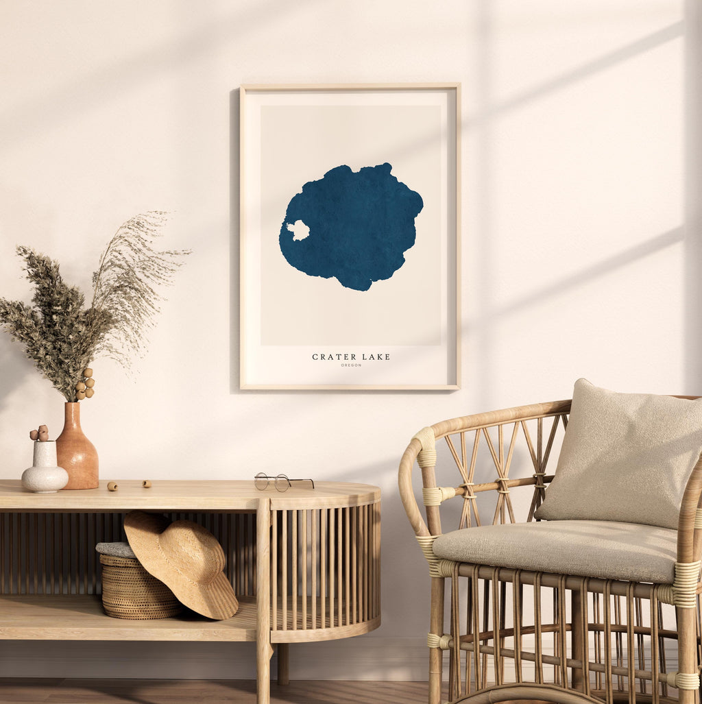 crater lake oregon map poster – minimalist lake wall art - image 5
