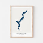 lago maggiore italy map poster – minimalist lake wall art - image 1